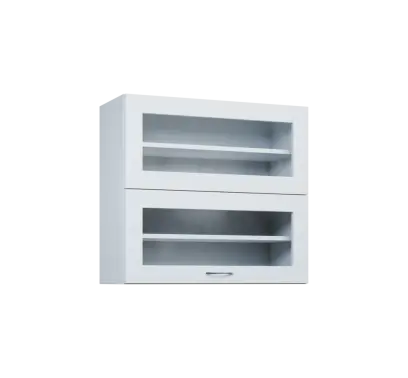 CHVVP - 8S horní skříňka, 2 výklopy, prosklená, 730x800x300, bílá